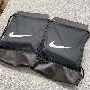 Nike Bags Black Drawstring Gym Baseball Training‎ School with water bottles NEW